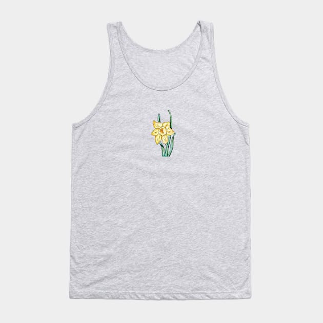 watercolor drawing of daffodil Tank Top by Art by Taya 